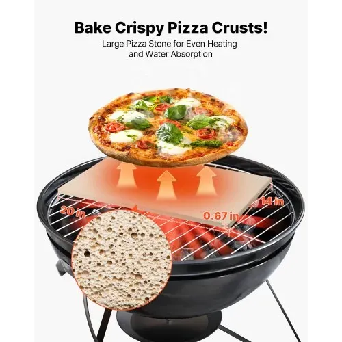 VEVOR Pizzastein Backstein 508 x 355 mm, rechteckiger Cordierit-Pizzastein, extra große Steinplatte mit Schaber, 17 mm dick, hitzebeständig, geeignet für Küchenofen Brotbacken Pizzabacken Grillen VEVOR Pizzastein Backstein 508 x 355 mm, rechteckiger Cordierit-Pizzastein, extra große Steinplatte mit Schaber, 17 mm dick, hitzebeständig, geeignet für Küchenofen Brotbacken Pizzabacken Grillen