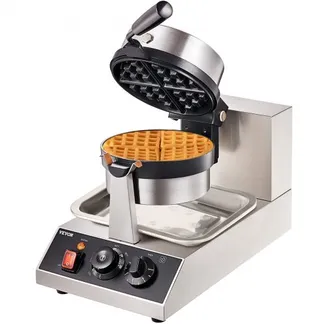 VEVOR Rundes Waffeleisen Waffel 1300 W, Kontaktgrill Belgische Waffeleisen 4 Stk. Edelstahl Waffeln Automat inkl. Lebensmittelclip & Bürsten & Verbrühungssicherer Griff, für Cafés, Restaurant usw. VEVOR Rundes Waffeleisen Waffel 1300 W, Kontaktgrill Belgische Waffeleisen 4 Stk. Edelstahl Waffeln Automat inkl. Lebensmittelclip & Bürsten & Verbrühungssicherer Griff, für Cafés, Restaurant usw.