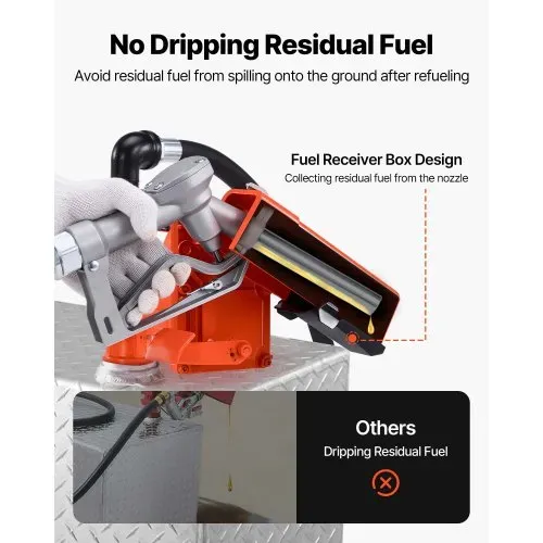 VEVOR Kraftstoff Umfüllpumpe, 12 V DC, 75,7 L/min, 1/4 PS, Diesel-Transferpumpe mit manueller Düse, Auslass- und Saugschlauch, für Benzin, Kerosin, Ethanolmischungen, Methanol, Biodiesel – Bild 3