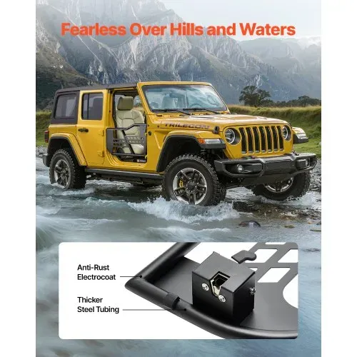 VEVOR Jeep Rohrtüren (2-türig) im Jagdstil mit robusten Scharnieren und OE-Verriegelung, Jeep-Türen mit Gummipolstern und gehärtetem Stahlrohr, passend für Jeep Wrangler JK 2007–2018 – Bild 4