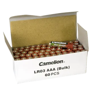 Micro-Batterie CAMELION Alkaline 1,5 V, Typ AAA, 60er-Pack Micro-Batterie CAMELION Alkaline 1,5 V, Typ AAA, 60er-Pack