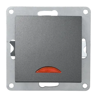 Schalter McPower “Flair“, 250V~/10A, UP, anthrazit mit Orientierungsleuchte Schalter McPower “Flair“, 250V~/10A, UP, anthrazit mit Orientierungsleuchte