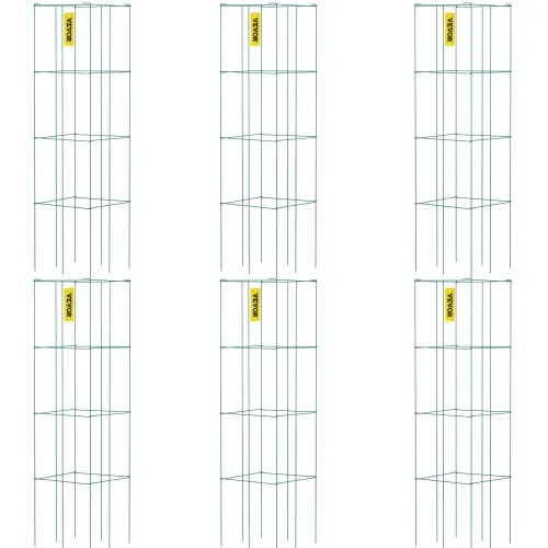 VEVOR Tomatenkäfige, 37 x 37 x 100 cm, 6er-Set quadratische Pflanzenstützkäfige, robuste, grüne Tomatentürme aus PVC-beschichtetem Stahl zum Klettern von Gemüse, Pflanzen, Blumen und Früchten VEVOR Tomatenkäfige, 37 x 37 x 100 cm, 6er-Set quadratische Pflanzenstützkäfige, robuste, grüne Tomatentürme aus PVC-beschichtetem Stahl zum Klettern von Gemüse, Pflanzen, Blumen und Früchten