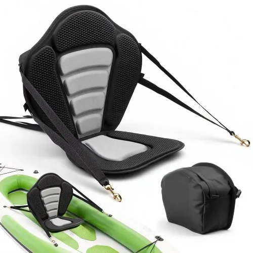 VEVOR 1 x Kajaksitz 12 mm Dicke, Gepolsterter Sitz für Stand-Up-Paddle-Board, Bootssitz mit Rückenlehne & Aufbewahrungstasche & Verstellbaren Gurten für SUP Kanu Angelboot Aufblasbares Kajak VEVOR 1 x Kajaksitz 12 mm Dicke, Gepolsterter Sitz für Stand-Up-Paddle-Board, Bootssitz mit Rückenlehne & Aufbewahrungstasche & Verstellbaren Gurten für SUP Kanu Angelboot Aufblasbares Kajak