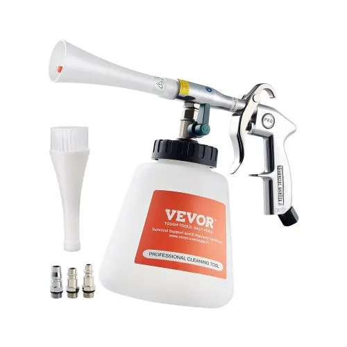 VEVOR Auto-Reinigungspistole, 6–9,2 Bar Waschpistole mit 2 Düsen & 1-Liter-Flüssigkeitsflasche, Vortex-Reinigungspistole, Druckluft Ausblaspistole, kompatibel mit 1/4 NPT-Luftkompressor VEVOR Auto-Reinigungspistole, 6–9,2 Bar Waschpistole mit 2 Düsen & 1-Liter-Flüssigkeitsflasche, Vortex-Reinigungspistole, Druckluft Ausblaspistole, kompatibel mit 1/4 NPT-Luftkompressor