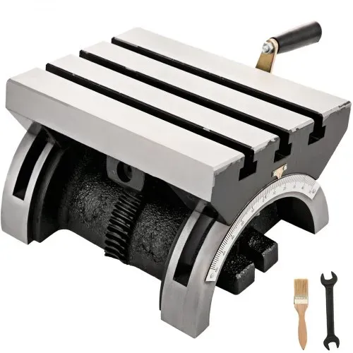 VEVOR Schwenkbarer Frästisch, 25.4×17.8 cm(10 x 7 Zoll), Schwenkwinkel-Fräsmaschine, 0 – 80 °, verstellbare Schwenkwinkelplatte mit 3 T-Nuten und einer verstellbaren Kurbel, robuste Schwenk-Fräsmaschine zum Schleifen VEVOR Schwenkbarer Frästisch, 25.4×17.8 cm(10 x 7 Zoll), Schwenkwinkel-Fräsmaschine, 0 – 80 °, verstellbare Schwenkwinkelplatte mit 3 T-Nuten und einer verstellbaren Kurbel, robuste Schwenk-Fräsmaschine zum Schleifen