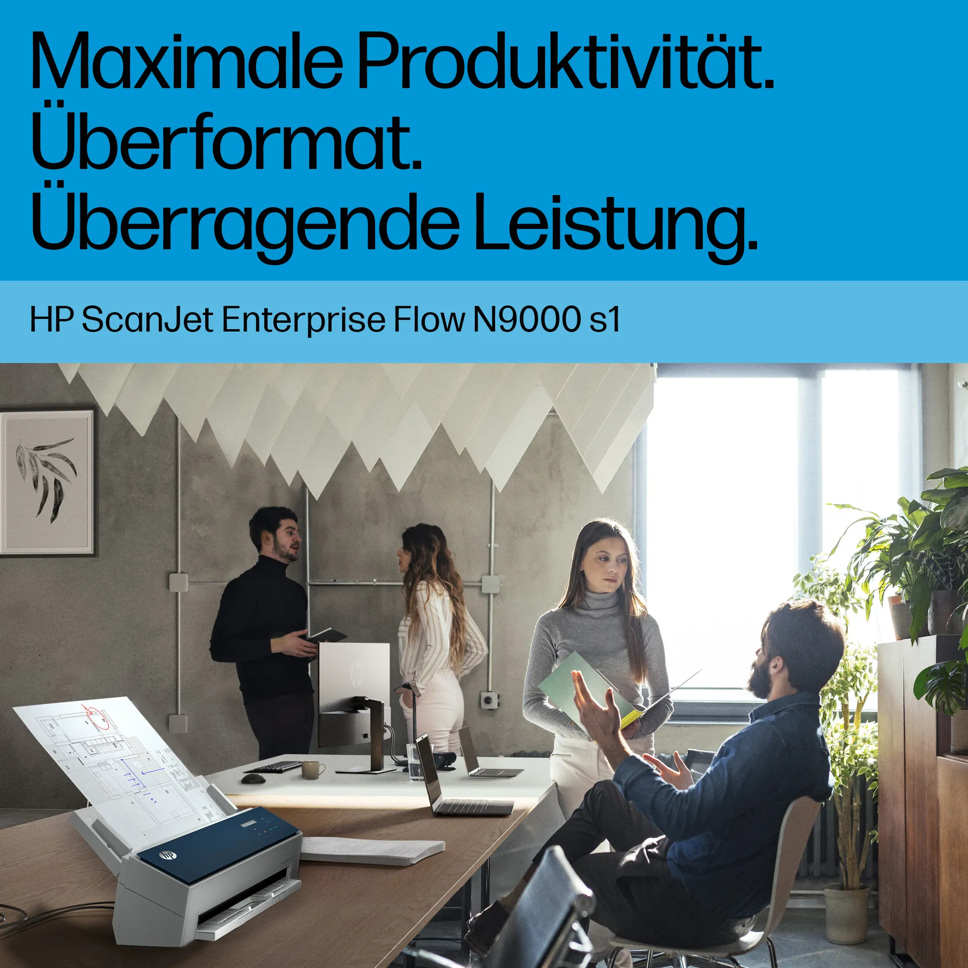 HP ScanJet Enterprise Flow 9000 s1 Scanner mit Vorlageneinzug 600 x 600 DPI A3 Blau, Weiß – Bild 4