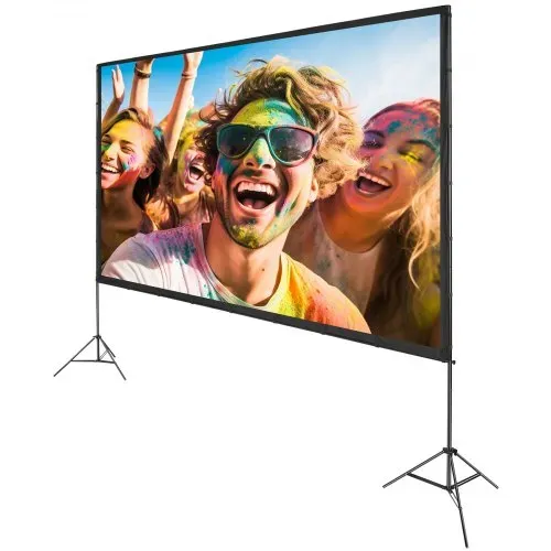 VEVOR Projektion Beamer Leinwand mit Ständer 381 cm HD 4K Outdoor Indoor Projektor Screen Schnelles Klappbare Tragbare Filmleinwand 16: 9 für Heimkino, Camping und Freizeitveranstaltungen Schwarz – Bild 10