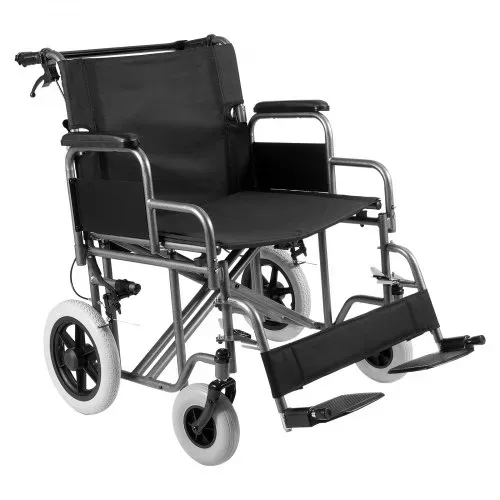 VEVOR Rollstuhl, Transportstuhl aus Karbonstahl für Erwachsene, Faltbarer Rollstuhl mit abnehmbarer Armlehne, selbstsperrende Bremse, 24 Zoll breiter Sitz, Tragkraft 300 Pfund, für freie Bewegung von Behinderten – Bild 8