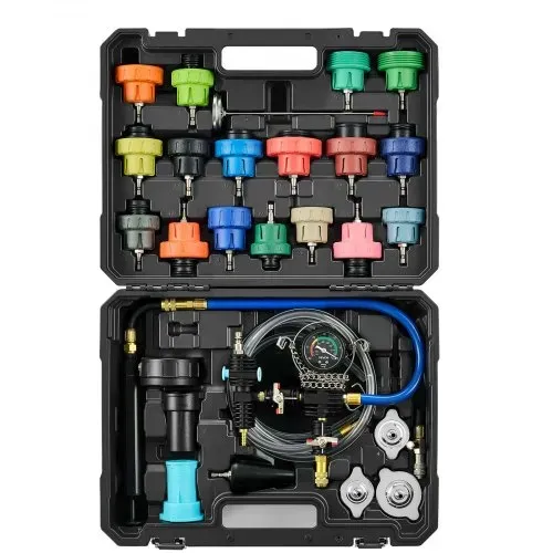 VEVOR Kühlmitteldruckprüfer Set 47-tlg. Kühlwasser Befüllgerät mit 3 Metalladaptern, universelle Passform, Druckprüfwerkzeug für Kfz-Kühlsysteme, mit Druckpumpe und Kunststofffüller – Bild 8