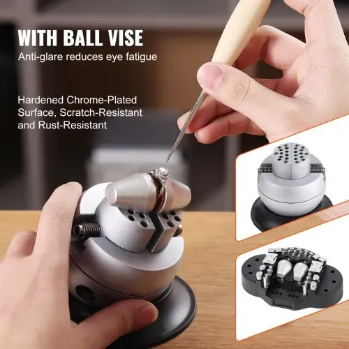 VEVOR Multidirektionales Mikroskop mit Federhalterung, Schmuckmikroskop mit 7- bis 45-facher Vergrößerung, Mikro-Schmuck-Intarsienständer mit integriertem USB-Ring-LED-Licht und 360°-Kugelschraubstock, für Schmuckintarsien – Bild 5