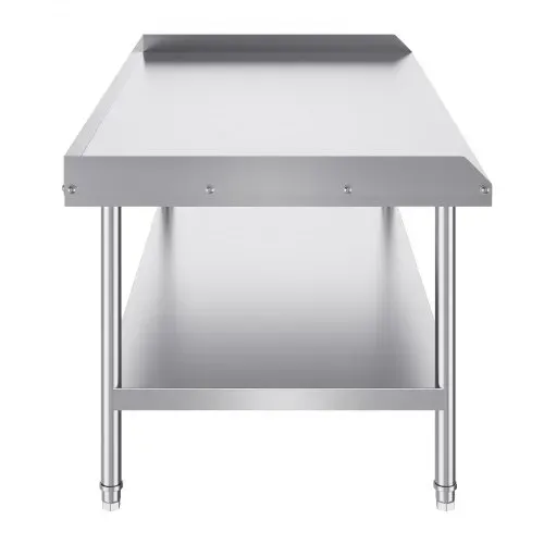 VEVOR Arbeitstisch Edelstahl, gewerblicher Arbeitstisch zur Lebensmittelzubereitung, 3-seitiger Spritzschutz, Arbeitstisch für Restaurants, Zuhause, Hotels 762 x 1524 x 660 mm – Bild 8