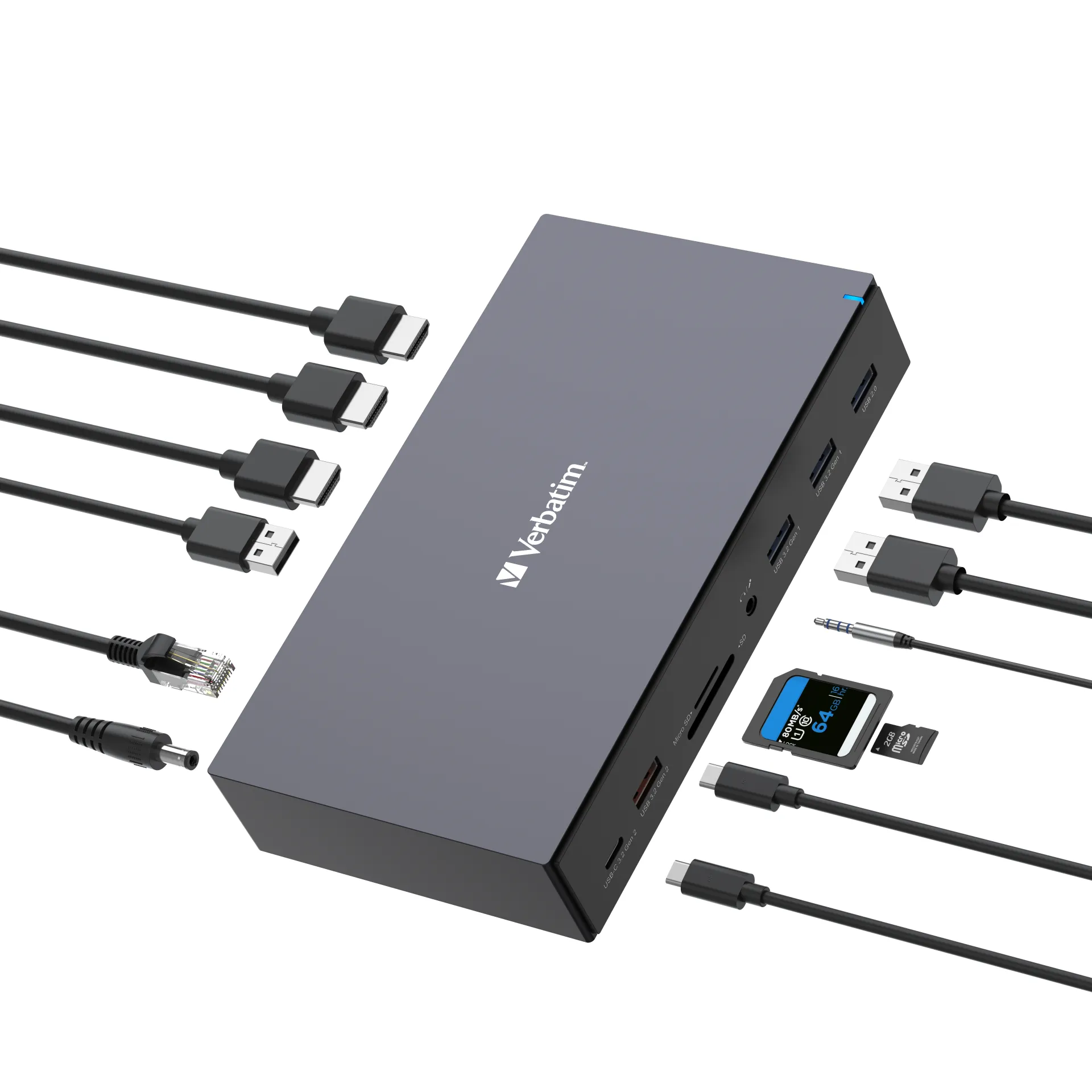 Verbatim CDS-17 Kabelgebunden USB 3.2 Gen 1 (3.1 Gen 1) Type-C Schwarz, Grau – Bild 4