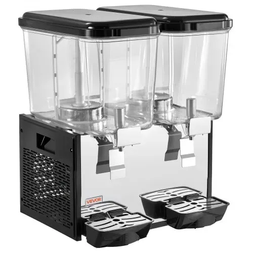 VEVOR Elektrischer Getränkespender 2 x 18 L 7-12 °C Saftspender mit PC-Behälter, für Restaurants, Hotels, Bars und Kioske, mit Rührstab für Gleichmäßige Durchmischung, Druckschalter und Auffangschale – Bild 10