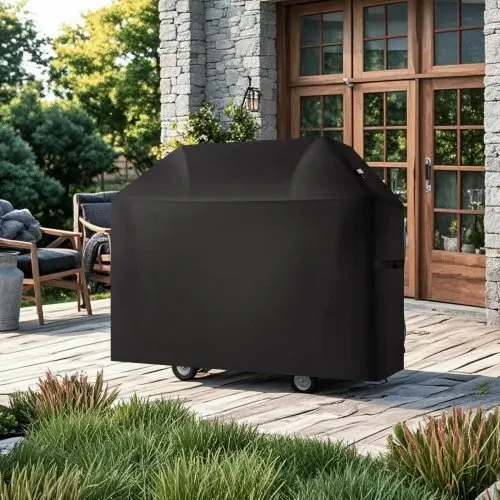 VEVOR Grillabdeckung Abdeckhaube Grillhaube (1473 mm) Abdeckplane für Außengrills, wasserdicht & wetterbeständig, strapazierfähiges 600D-Polyester, einfaches An- und Ausziehen, mit Klettbändern – Bild 7