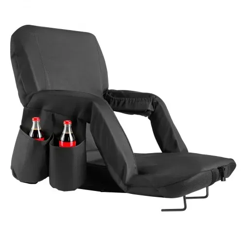 VEVOR Stadionsitz Sitzkissen mit 6 einstellbaren Winkeln, gepolsterter Stadionstuhl (584,2 mm breit) mit Armlehne & Rückenlehne & Getränkehalter, Tribünensitz für Picknicks Strandsport Gaming – Bild 9