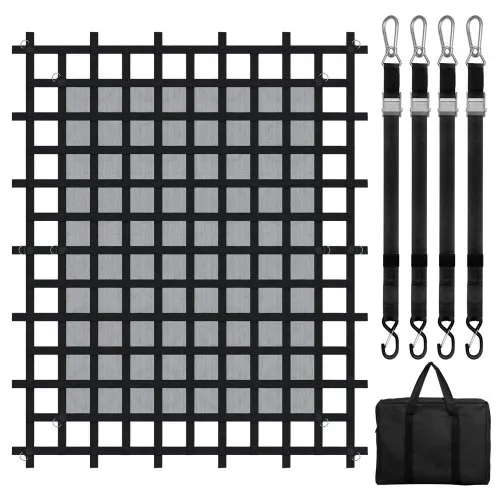 VEVOR Frachtnetz, 2440 x 2060 mm, LKW-Ladeflächennetz, 4 verstellbare Gurte mit Karabinern & S-Haken, Transportnetz verschleißfest & wetterfest, Gepäcknetz geeignet für Pickup, LKW, Jeep, SUV, Boot VEVOR Frachtnetz, 2440 x 2060 mm, LKW-Ladeflächennetz, 4 verstellbare Gurte mit Karabinern & S-Haken, Transportnetz verschleißfest & wetterfest, Gepäcknetz geeignet für Pickup, LKW, Jeep, SUV, Boot