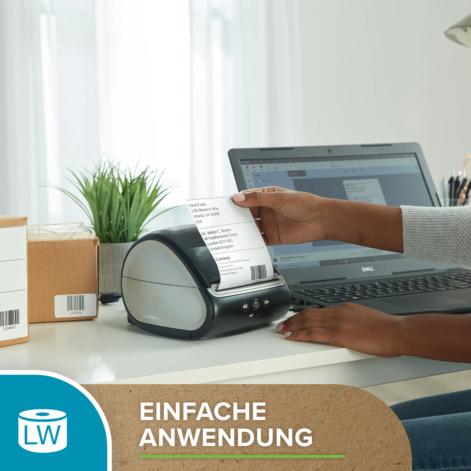 DYMO Original LabelWriter DHL Versandetiketten für LabelWriter 5XL/4XL-Etikettendrucker | 102 mm x 210 mm | Rolle mit 140 Etiketten | selbstklebend | für LabelWriter Beschriftungsgerät – Bild 5