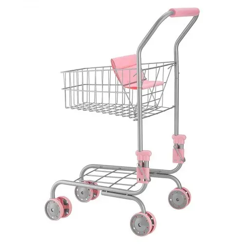 VEVOR Einkaufswagen für Kinder, Einkaufswagen Supermarkt Spielzeug mit Klappsitz für Puppen Stahlrahmen & Rollen, Faltbares Kaufladenzubehör mit Puppen-Spielset, Kaufmannsladen Spiele für Kinder ab 3 – Bild 10