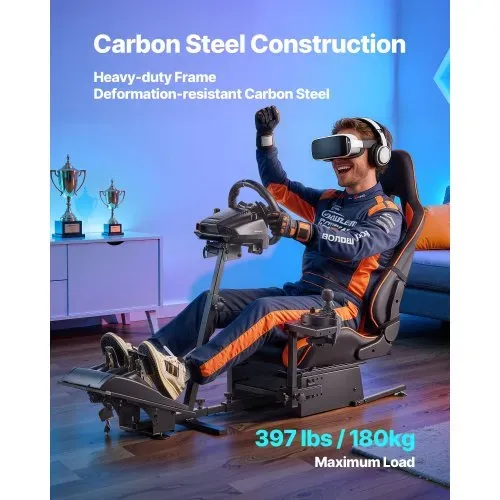 VEVOR Lenkradständer, Racing Wheel Stand, Simulator-Cockpit, passend für Logitech G25, G27, G29, G920, G923, Thrustmaster T300RS, TX F458, T500RS, T3PA-PRO (F1/GT) und CSR-Pedale – Bild 2