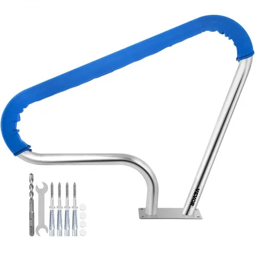 VEVOR Schwimmbad-Handlauf Edelstahl 98,9×81,3 cm Pool Haltegriff Griffbogen 113 kg Tragbar Einstiegshilfe Pool 4,8 cm Kurven-Design mit Griffabdeckung für Schwimmbäder Schräglagen Spa Wasserpark VEVOR Schwimmbad-Handlauf Edelstahl 98,9×81,3 cm Pool Haltegriff Griffbogen 113 kg Tragbar Einstiegshilfe Pool 4,8 cm Kurven-Design mit Griffabdeckung für Schwimmbäder Schräglagen Spa Wasserpark