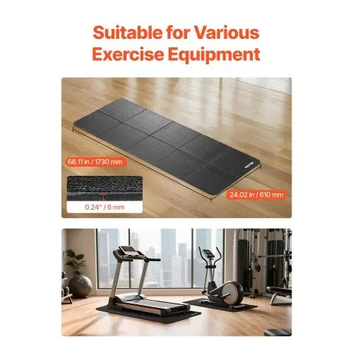 VEVOR Laufbandmatte für Teppichboden Bodenschutzmatte (61 x 173 cm) für Sportgeräte 6 mm dick, Trainingsgerätematte für Ellipsentrainer auf Teppich-Hartholzboden, hochdichter PVC-Bodenschutz VEVOR Laufbandmatte für Teppichboden Bodenschutzmatte (61 x 173 cm) für Sportgeräte 6 mm dick, Trainingsgerätematte für Ellipsentrainer auf Teppich-Hartholzboden, hochdichter PVC-Bodenschutz
