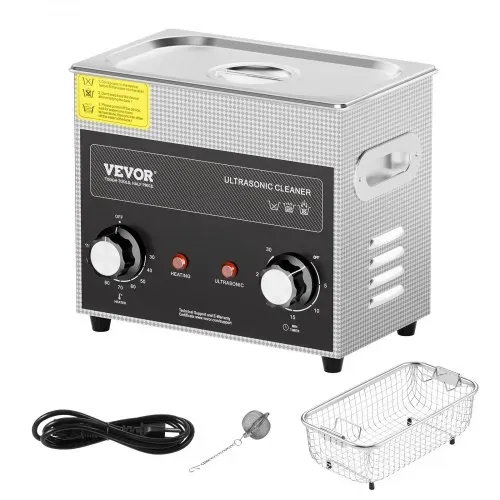 VEVOR 3L Ultraschallreiniger mit Heiztimer und Korb professionelle digitale Schallkavitationsmaschine, 120 W Reinigungsmaschine für Uhreninstrumente Brillen Münzen Metallteile Werkzeuge Silber – Bild 8