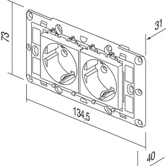 TEM Serie Modul Sets SOCKETS SET 2x Schutzkontakt 2P+E 16A TEM Serie Modul Sets SOCKETS SET 2x Schutzkontakt 2P+E 16A