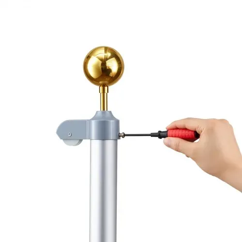 VEVOR Fahnenmast 6 m, Mehrteiliges Flaggenmast-Set für den Außenbereich, Extra Dicke Aluminium-Fahnenstange mit PVC-Bodenhülse, Ideal für Garten, Private & Gewerbliche Nutzung, Silber – Bild 9