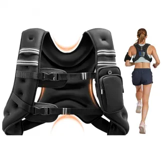 VEVOR Gewichtsweste 11,46 kg Trainingsweste mit Reflektorstreifen, Verstellbarer Schnalle & Praktischen Aufbewahrungstaschen, Fitnessweste für Krafttraining, Laufen, Joggen, Fitness & Muskelaufbau VEVOR Gewichtsweste 11,46 kg Trainingsweste mit Reflektorstreifen, Verstellbarer Schnalle & Praktischen Aufbewahrungstaschen, Fitnessweste für Krafttraining, Laufen, Joggen, Fitness & Muskelaufbau