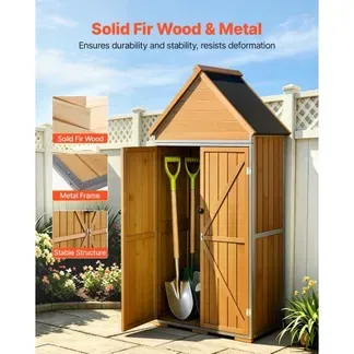 VEVOR Gartenschrank Holz, Geräteschrank mit Abschließbaren Türen, Gerätehaus mit Regalen & Boden, Geräteschuppen, Gartengerätehaus, Werkzeugschrank für Terrasse, Garten / Rasen, 76x43x171 cm VEVOR Gartenschrank Holz, Geräteschrank mit Abschließbaren Türen, Gerätehaus mit Regalen & Boden, Geräteschuppen, Gartengerätehaus, Werkzeugschrank für Terrasse, Garten / Rasen, 76x43x171 cm