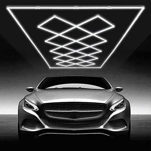 VEVOR LED-Garagenleuchten, 88000 lm, 6500 K, 14 Rastersysteme, quadratische Garagen-Deckenleuchten, DIY, kaltweiß, Autodetaillierung, Garagenbeleuchtung, superhelles Ladenlicht für Keller, Lager, Auto-Schönheitswerkstatt – Bild 7
