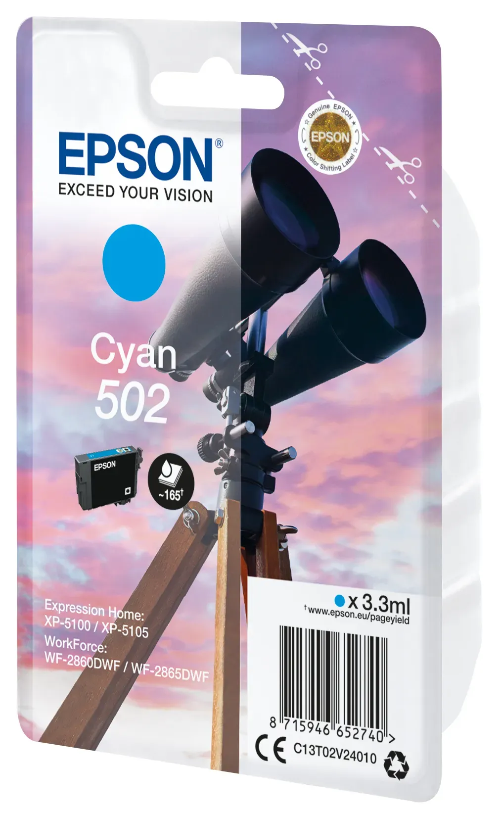 Epson Singlepack Cyan 502 Ink Epson Singlepack Cyan 502 Ink