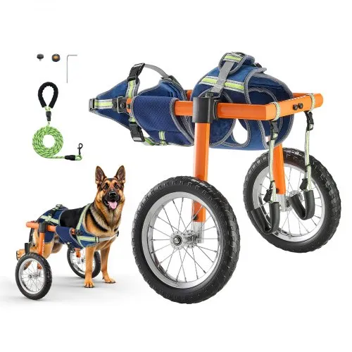 VEVOR Hunderollstuhl für Hinterbeine, Haustierrollstuhl mit 2 Rädern, Höhe, Breite & Länge verstellbar, Hundewagen mit stoßdämpfenden Rädern, für verletzte, behinderte Hunde 21,77–39,92kg VEVOR Hunderollstuhl für Hinterbeine, Haustierrollstuhl mit 2 Rädern, Höhe, Breite & Länge verstellbar, Hundewagen mit stoßdämpfenden Rädern, für verletzte, behinderte Hunde 21,77–39,92kg