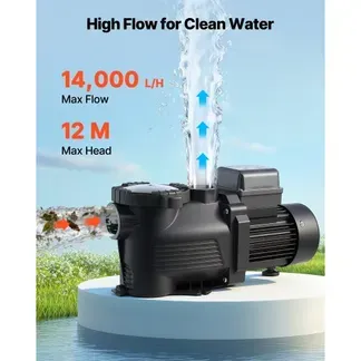 VEVOR Schwimmbadpumpe 550 W, Filterpumpe 14.000 L/H max. Fördermenge, Einstufige Poolpumpe, 3450 U/min, 12 m max. Förderhöhe, mit 24-Stunden-Timer & Filterkorb, für Aufstell- & Einbaupools, Spas VEVOR Schwimmbadpumpe 550 W, Filterpumpe 14.000 L/H max. Fördermenge, Einstufige Poolpumpe, 3450 U/min, 12 m max. Förderhöhe, mit 24-Stunden-Timer & Filterkorb, für Aufstell- & Einbaupools, Spas