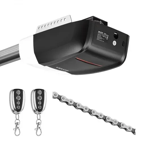 VEVOR Garagentorantrieb 800 N Garagentoröffner Hochleistungs-Kettenantrieb, für Private Garagen, 4-tlg. Schienensystem, 2 Handsender & LED-Beleuchtung, Ein-Tasten-Bedienung im Fahrzeug, Schwarz & Weiß – Bild 8