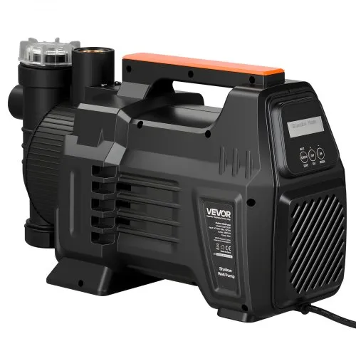 VEVOR Gartenpumpe 1300 W, Bewässerungspumpe Max. Fördermenge 4800 L/h, PP-Jetpumpe, Saugpumpe mit 48 m Fördehöhe, Intelligenter Elektronischen Steuerung, für Gartenbewässerung & Rasensprenger VEVOR Gartenpumpe 1300 W, Bewässerungspumpe Max. Fördermenge 4800 L/h, PP-Jetpumpe, Saugpumpe mit 48 m Fördehöhe, Intelligenter Elektronischen Steuerung, für Gartenbewässerung & Rasensprenger