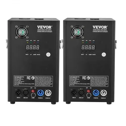 VEVOR 2x Funkenmaschine 700 W Pyrotechnikmaschine Aluminiumlegierung Feuerwerksmaschine DMX Controller Einstellbar 2–5m Cold Spark Machine 7 min pro Nachladen Ideal für Hochzeit, DJ Show, Partys – Bild 9