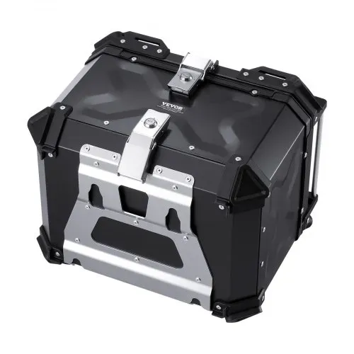 VEVOR Motorrad-Topcase Motorradkoffer 55 L Heckbox aus Aluminiumlegierung mit Lederfutter, abnehmbare Motorrad-Topbox mit Schloss & Rückenpolster, Helmkoffer (470 x 430 x 367 mm) Schwarz – Bild 10