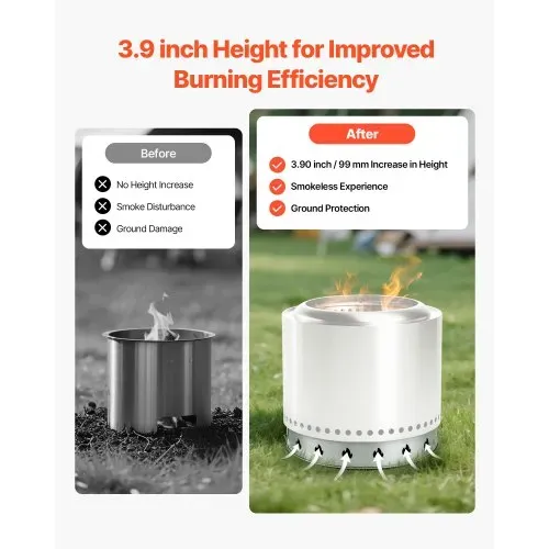VEVOR Standfuß für Feuerschale φ587 x 99 mm, Zubehör für Outdoor Feuerstelle, Edelstahl-Kaminofen-Ranger-Stützrahmen, tragbare Outdoor-Camping-Halterungswerkzeuge für Kamin – Bild 3
