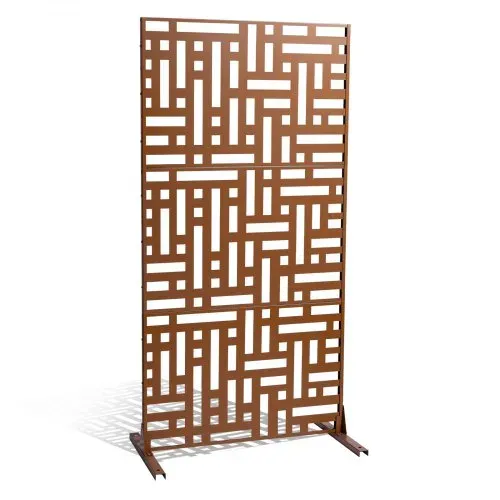 VEVOR Paravent, 120x50,8x193 cm, Sichtschutz für den Außenbereich, freistehende Trennwand, Raumtrenner mit Ständer, dekorativer Raumteiler für Balkon, Terrasse, Innenbereich, Whirlpool, Braun – Bild 9