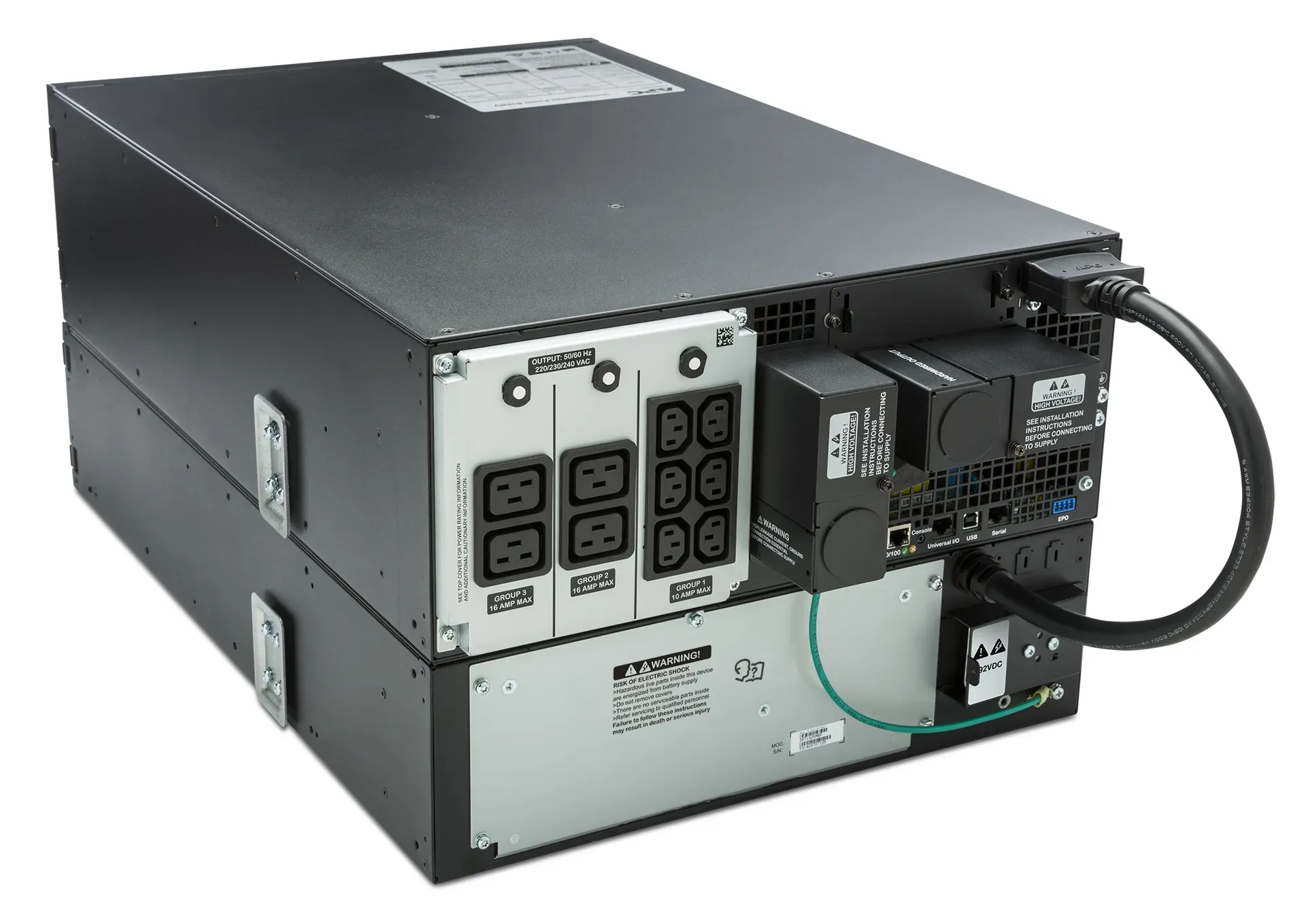 APC Smart-UPS On-Line SRT6KRMXLI – 6kW/VA, 6x C13, 4x C19, festverdrahteter 1-Phasen-Ausgang, Rack-montierbar, eingebettetes NMC – Bild 5