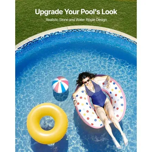 VEVOR Runde Poolfolie, φ244x147 cm, Innenfolie, Ersatzfolie, Innenhülle, Schwimmbadfolie, Folie aus Vinyl im Überlappungsstil mit Standardstärke, verschleißfest, für Aufstellpools mit 137 cm Wandhöhe – Bild 5