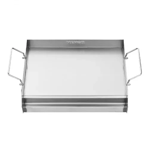 VEVOR Grillplatte Grillpfanne Edelstahl universelle rechteckige Platte (425x270mm) mit flacher Oberseite, Gasgrill-Grillplatte für BBQ-Grill Teppanyaki, tragbares Familienkochgeschirr mit Griff – Bild 9