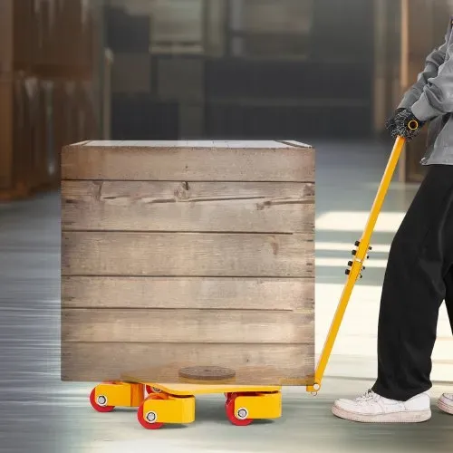 VEVOR Maschinenroller, 4 T, Maschinen-Transportroller, Maschinen-Transportroller mit 360°-Drehkappe und PU-Lenkrollen, Schwerlast-Industriemaschinen-Möbelwagen mit Griff für Lager, Werkstatt – Bild 7