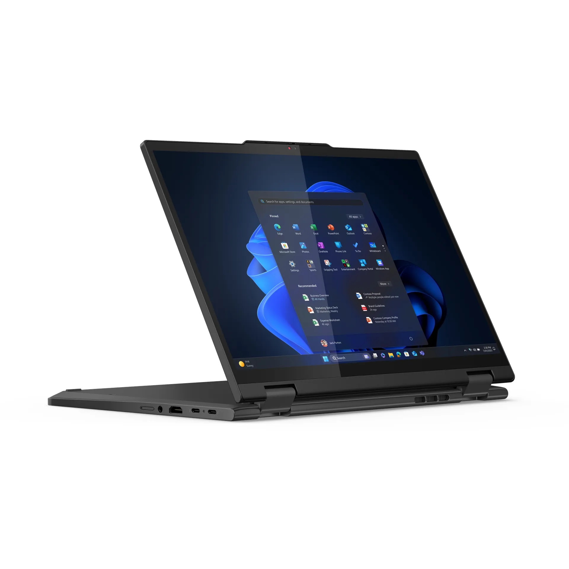 Lenovo ThinkPad T14s 2-in-1 Gen 1 Intel Core Ultra 7 255U Hybrid (2-in-1) 35,6 cm (14") Touchscreen WUXGA 32 GB LPDDR5x-SDRAM 1 TB SSD Wi-Fi 7 (802.11be) Windows 11 Pro Deutsch Schwarz – Bild 2