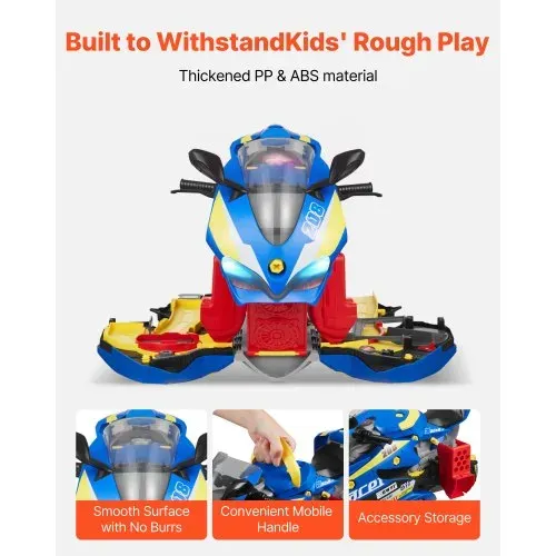 VEVOR Motorradmotor-Spielzeug, 25-teilig, Motorradmechaniker-Spielzeug mit abnehmbaren Teilen, Lichtern & Geräuschen, simuliertes Fahren & Rennstreckenrennen, für Kinder ab 3 Jahren, Blau – Bild 5