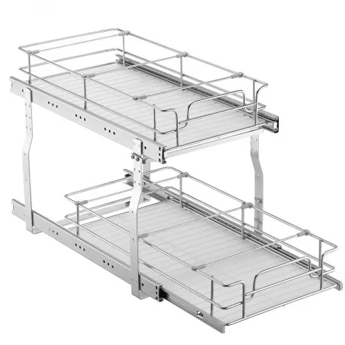VEVOR Ausziehbarer Spülschrank-Organizer mit 2 Ebenen unter Waschbecken (249x539x81 mm) Gewürzregal Küchenregal Lagerregal Organizer für Küche Badezimmer 334x563x485 mm (Installationsgröße) – Bild 9