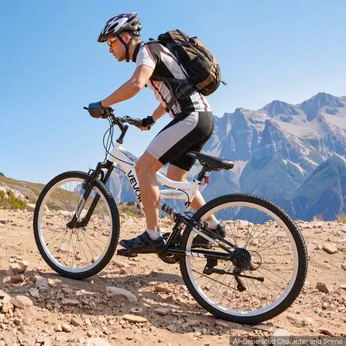 VEVOR Mountainbike für Damen Herren 27,5 Zoll Fahrrad 18-Gang Schwarz Weiß Ideal für Erwachsene, Kohlenstoffstahlrahmen, mit Vollfederung, 120 kg Tragkraft, Klingel, Reflektoren & Verstellbarem Sattel – Bild 7