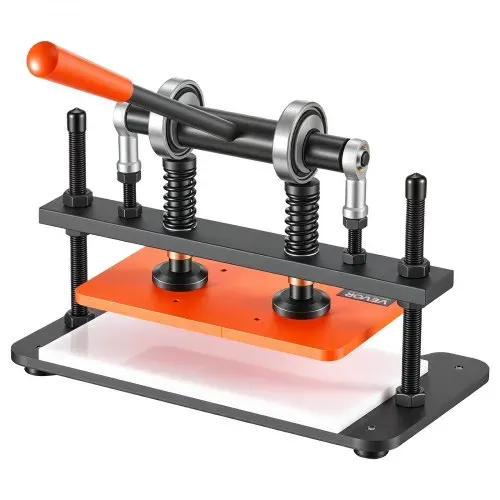 VEVOR Leder Stanzmaschine 260x150 mm Lederschneidemaschine Lochmaschine, Handpresse zum Prägen & Stanzen von Leder Stoff Papier Silikon 1,5 t Druck 12 mm Hub Stahlkonstruktion Zwei Führungswellen – Bild 10
